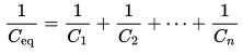 Capacitors in series equivalent capacitance