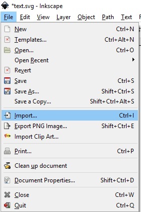 File | Import menu